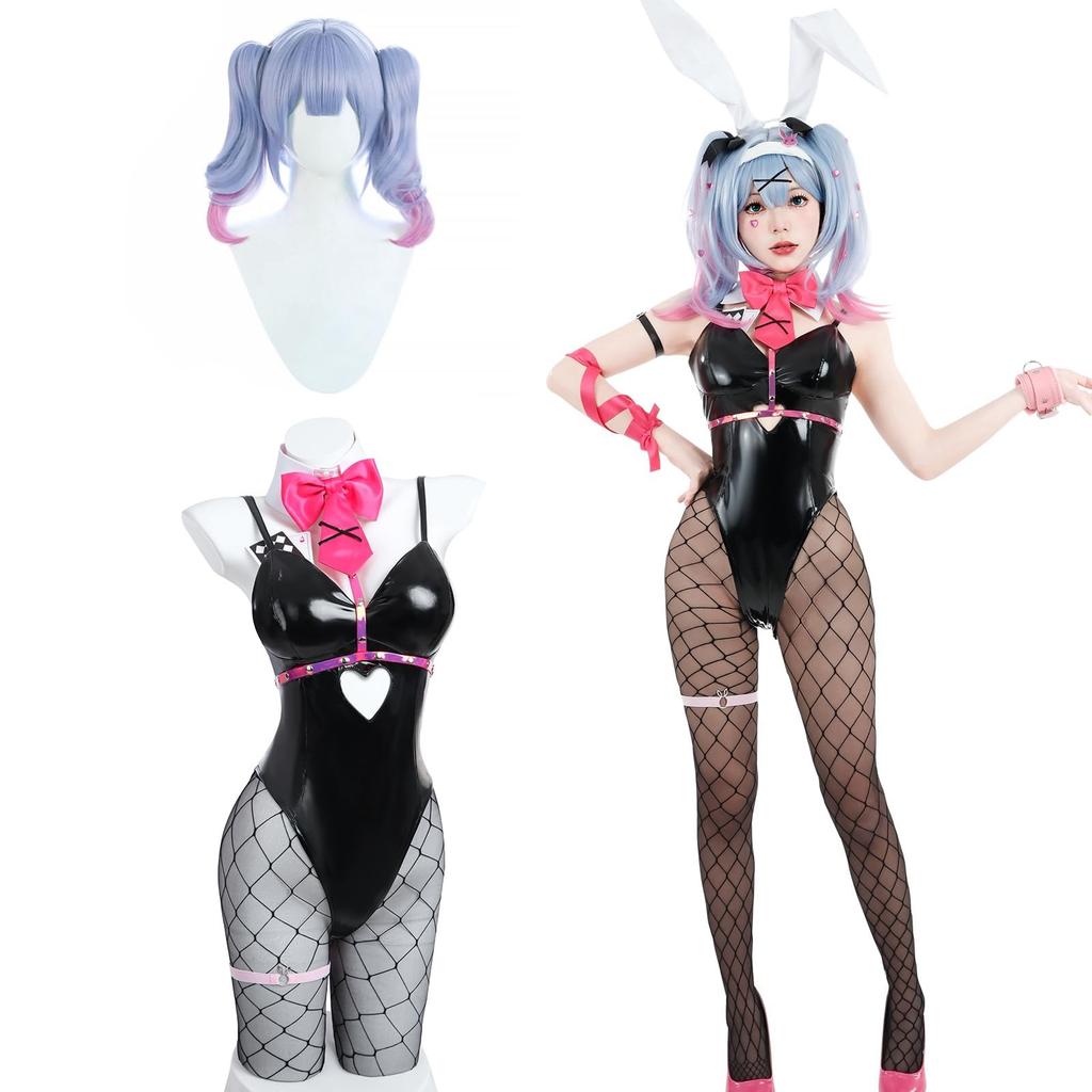 Rabbit Hole Cosplay with Wig MIKU Bunny Girl Cosplay Costume Adult Costume Cultural Festival Event Costume Stage Clothes Rabbit Hole Cosplay Hole with
