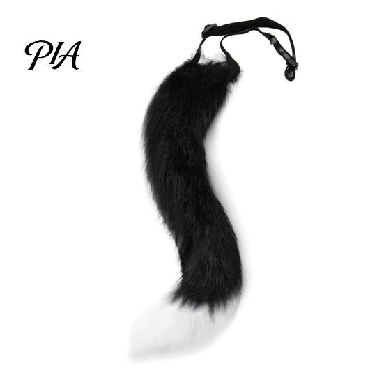 Halloween Beast Girl Outfit Plush Fox Cosplay Mask, Fluffy Tail, Costumes Props, Fuzzy Animation Lovers Gift Mask for Costume Party Anime Convention