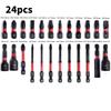 24Pcs Impact Screwdriver Bits Sets With Organizer Sleeve 1Pc Bit Holder Magnetic Mixed Torx Cross Flat Electric Bits Set