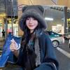 Новая зимняя шапка корейской версии, симпатичная, утолщенная, пушистая, с медвежьими ушками, защитная шапка с кошачьими ушками, теплая, со шнуровкой, термошапка