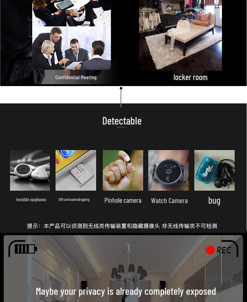 K18 Anti-Surveillance Detector: High-Sensitivity Wireless Signal Scanner for Eavesdropping and GPS Tracking Detection