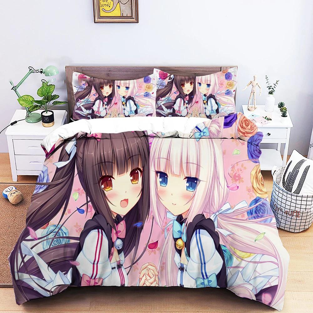 Новый 3D-принт аниме Nekopara сексуальная девушка комплект постельного белья мальчики девочки близнецы размер Queen пододеяльник наволочка кровать дети взрослые домашний текстиль