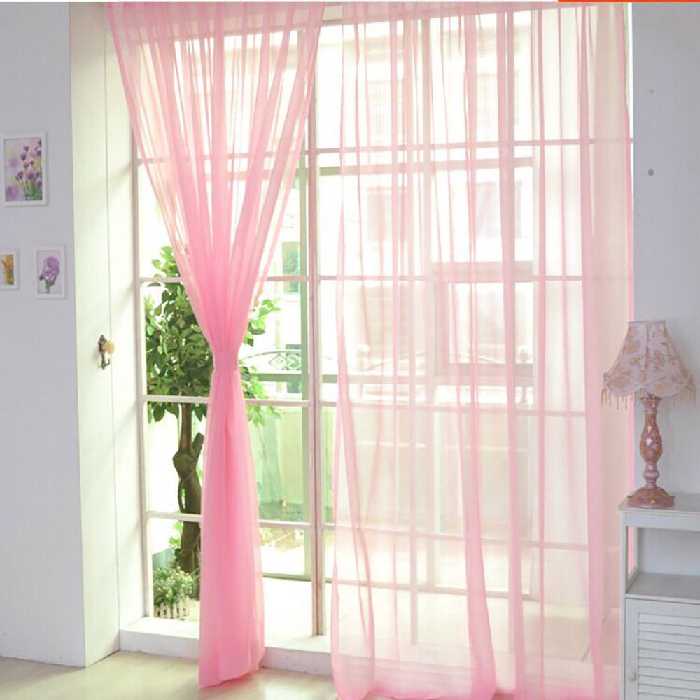 1 PCS  Color Tulle Door Window Curtain Drape Panel Sheer Scarf Valances