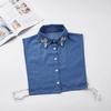 Yousheng Denim Fake Collar Sparkling Rhinestones Adjustable Straps Machine Washable Detachable Collar Outfit Accessory