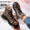 Leopard Platform Ankle Snow Boots For Women Flats Warm Shoes Winter  Trend New Sport Short Plush Chelsea Casual Botas Mujer