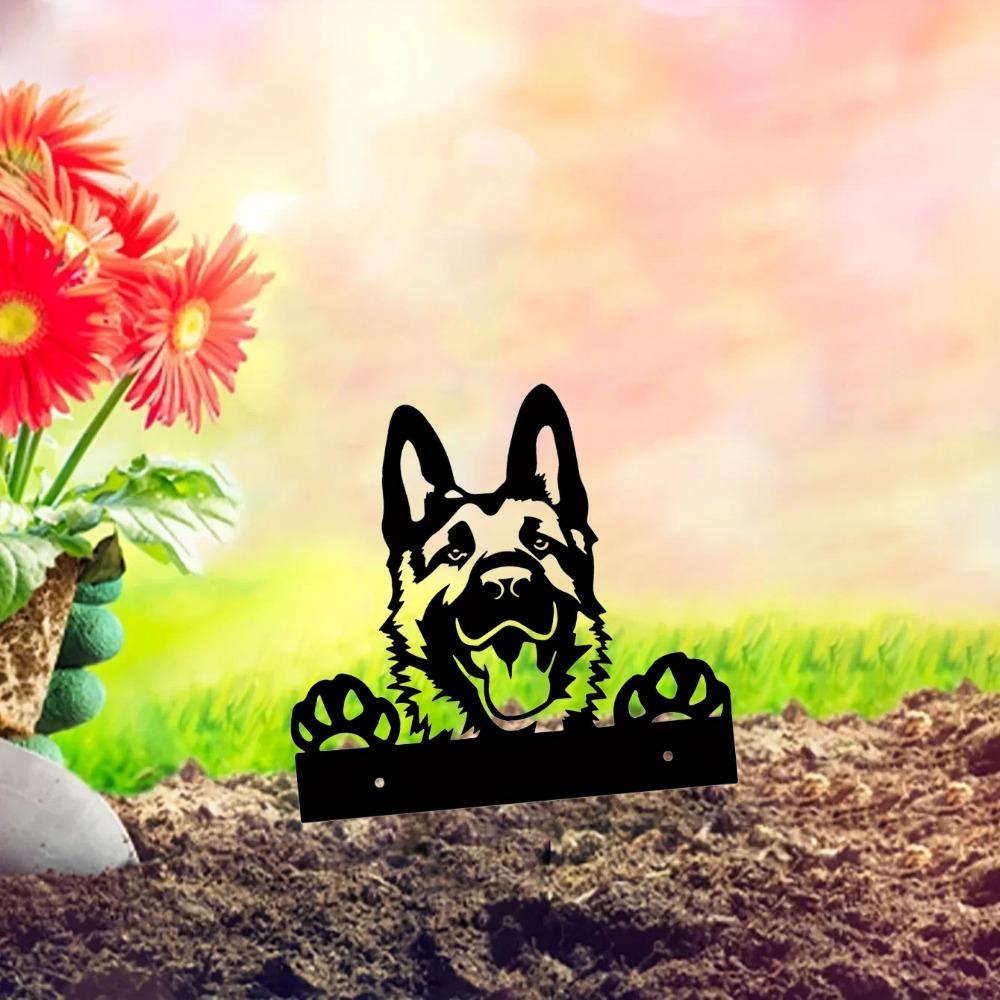 Милый силуэт собаки из стали для садового искусства – идеальный подарок на день рождения и новоселье, стильное настенное украшение для сада