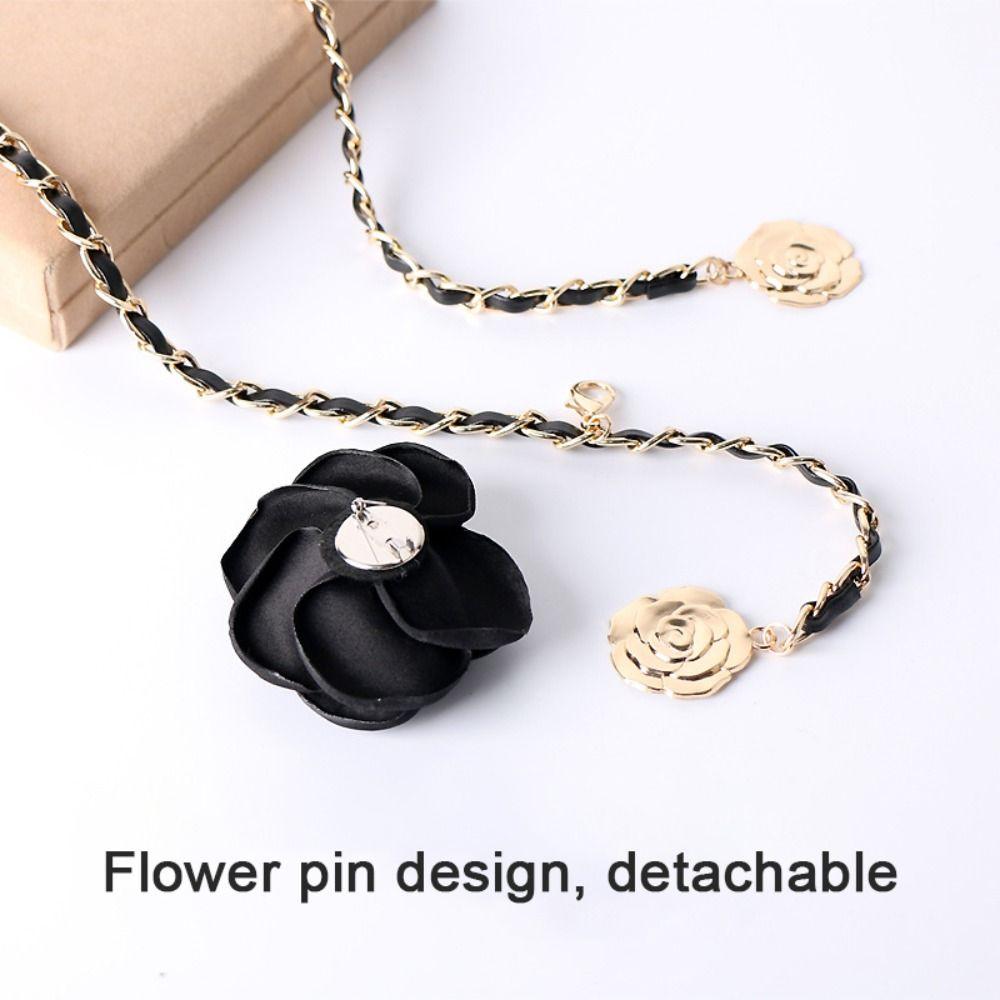 Универсальная цепочка на талию Camellia, роскошный дизайн, металлическая цепочка, пояс для женского платья, цепочка