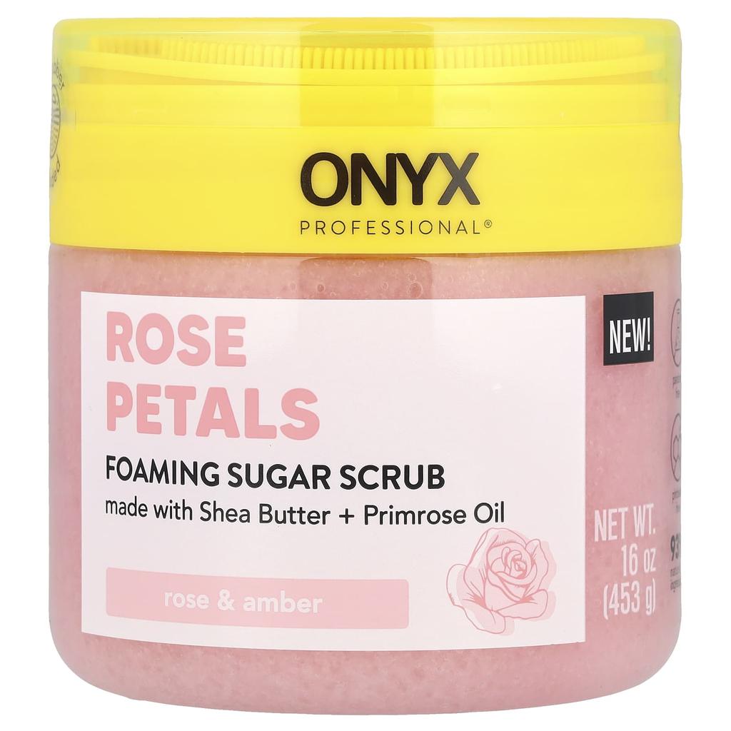 Rose Petal Foaming Sugar Scrub, Rose & Amber, 453G(16Oz)