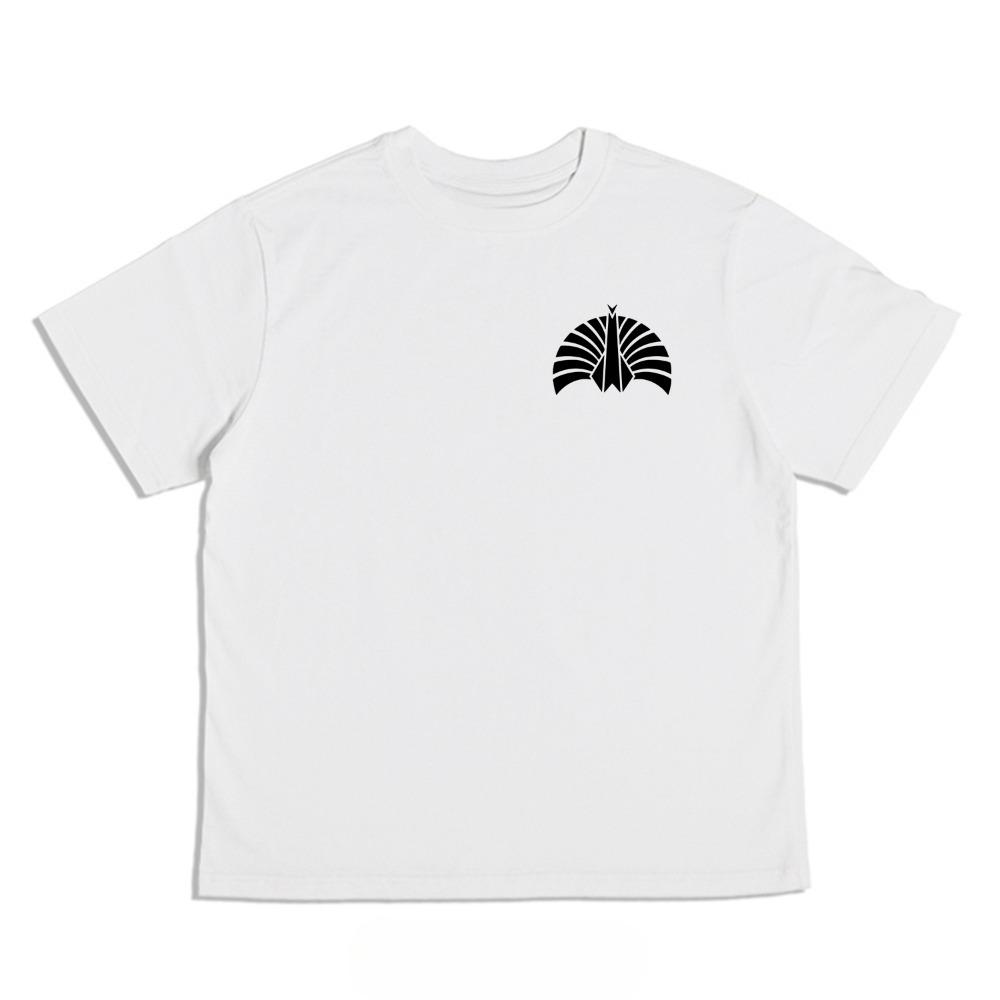 Tokyo Incident Paper Crane Peacock Print Fashion Trend T-Shirt Hip Hop Streetwear Men's and Women's Swag 100% Cotton T-Shirt