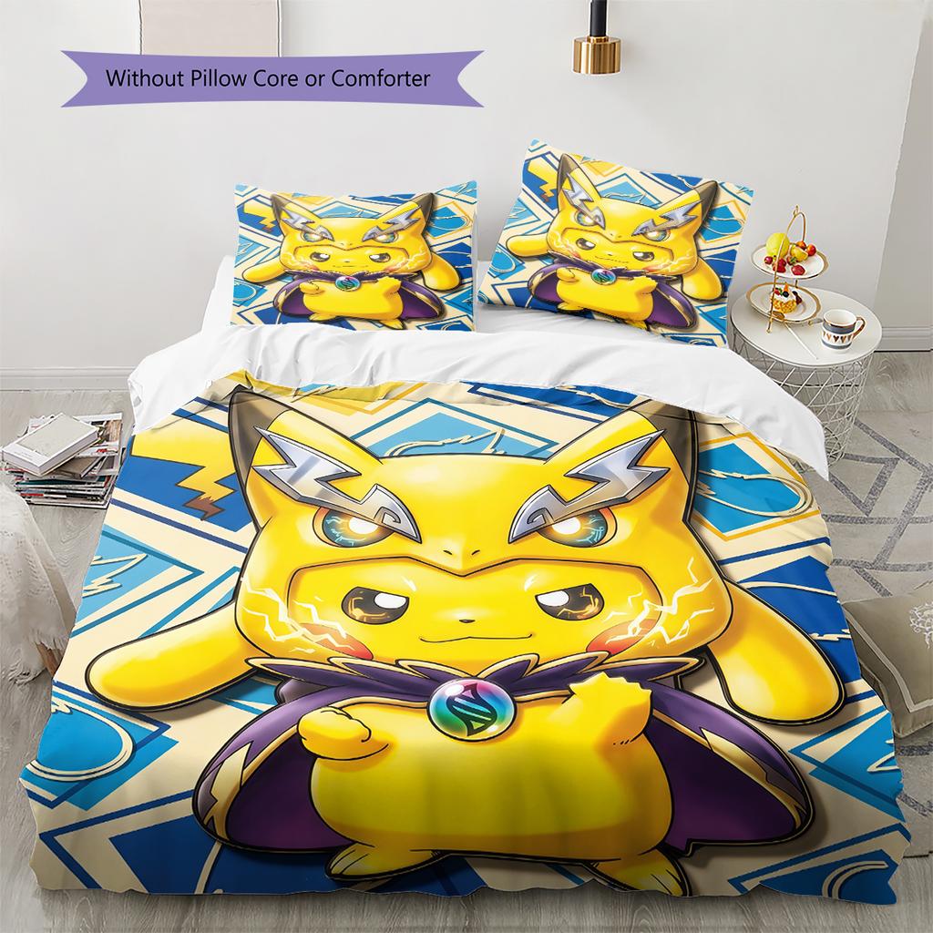 Pikachu Soft and Comfortable Duvet Cover,Children's Bedding Set Gift,Extra Large Size, Various Sizes Available -HYQ66