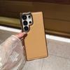 Роскошный однотонный чехол для телефона из личи-кожи с покрытием по краю, мягкий, для Samsung Galaxy S25 Ultra Egde S24 Ultra Plus FE, задняя крышка