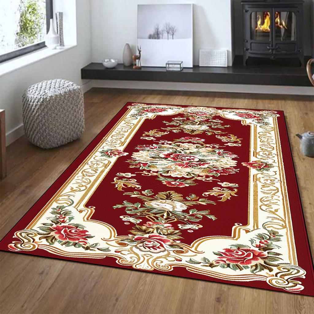 Luxury European Style Large Carpets Living Room Decoration Bedroom Bedside Rugs Lounge Non-slip Washable Coffee Tables Floor Mat