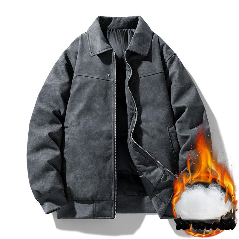 Куртка мужская весенне-осенняя новая американская трендовая ретро куртка из искусственной ПУ кожи с флисовым лацканом