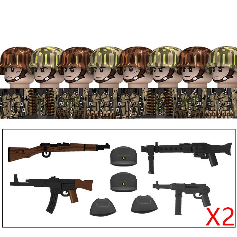 Нетоксичные Военные Вторая Мировая Война Немецкий Флот Бронетанковые Войска Строительные Блоки США 101-я Великобритания Советский Союз Солдаты Пехота Оружие Кубики Игрушки Дети