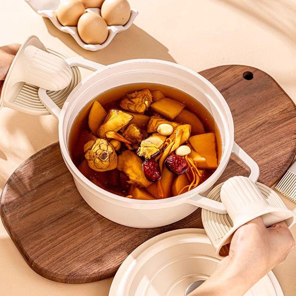 Anti-scald Silicone Oven Mitts Non Slip Microwave Hand Clips Soft Baking Gloves Cooking