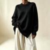 Europe, America 1011 Autumn and Winter Crew Neck Pullover Knitted Sweater Women's Loose Lazy Wind Large Size Women's Sweater