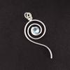 925 Sterling Silver Spiral Pendant Rare Sky Blue Topaz Gemstone Handmade Jewelry PP-42-3