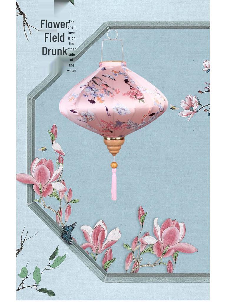 Антикварный узор Водонепроницаемый китайский фонарик для украшения открытого балкона