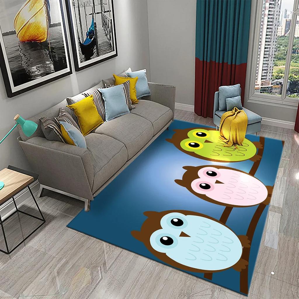 Прекрасный ковер с мультяшной совой для декора спальни, гостиной, коврик для пола, ковер для прихожей, милые коврики с животными, кухонный коврик, ванный коврик с противоскользящим покрытием