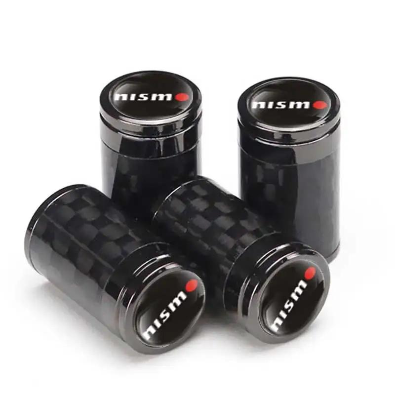 4pcs Carbon Fiber Car Tire Valve Caps for Nissan NISMO 370Z Altima Kicks MARCH NV200 QUEST Patrol Teana Decoration SS33