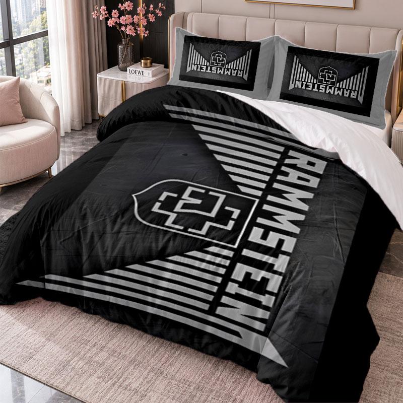Rammstein 3Pcs Bedding Set Duvet Cover With Two Pillowcases For Bedroom Home Decoration