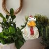 Chicken Fence Figurine Garden Decor Balcony Decoration Funny Statue for