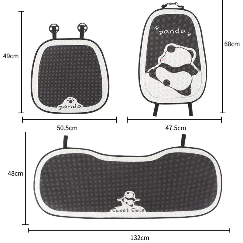Cartoon Panda Car Seat Cushion Breathable Ice Silk Summer Car Seat Cover Protector Pad Mat Dust Proof Interior Accessories