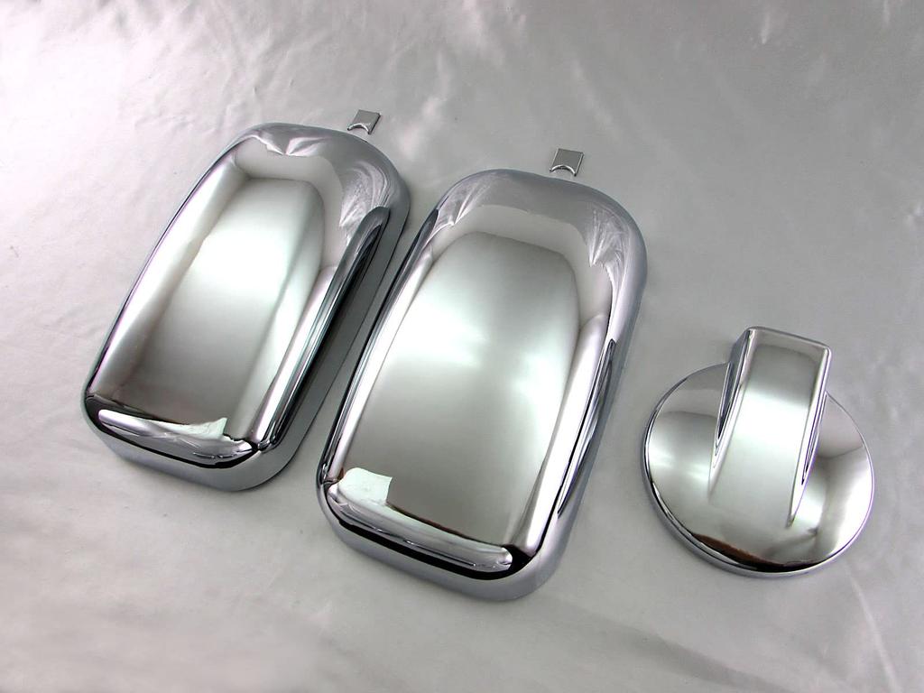 BRIGHTZ Titan Chrome Door Mirror Cover and Cover 140mm Diameter for Mazda Auxiliary Mirrors Under-Mirror Set, [TK-MIR-SET-003]