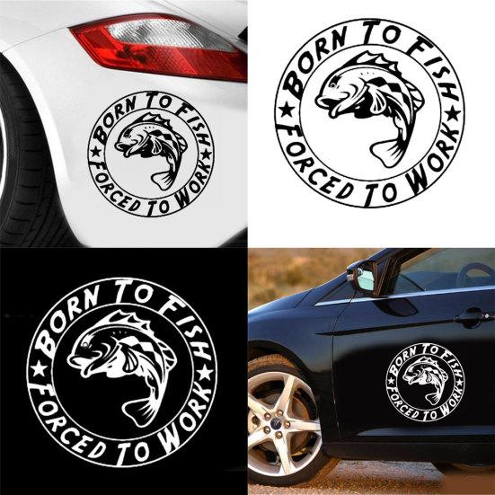Born To Fish Forced To Work Fishing Car Styling Stickers Motorcycle Decals Decor