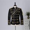 Michael Jackson-Inspired Sequined Performance Costume for Men – Stand Collar Rock Singer Outfit