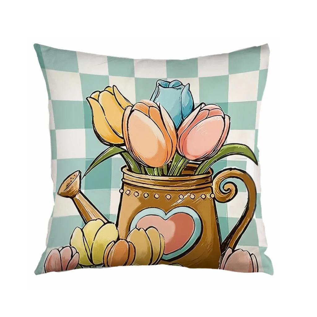 Easter Pillow Covers Decorations Cases For Home Holiday Set Of 4 Easter Pillowcase Holiday Home Sofa Bedside Pillowcase