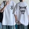 Футболка больших размеров с японским аниме Harajuku Berserk Guts Eyes Print Funny, графическая футболка, уличная футболка Manga, топ, футболки в стиле хип-хоп