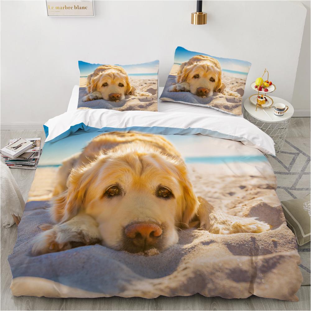 Dog Duvet Cover Set Double Queen King Size Bedding Set Black And White Border Shepherd Soft Comfortable 2/3pcs Twin Quilt Cover
