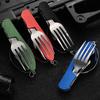 Portable Multi Tool Cutlery Multitool Flatware Utensil Bottle Can Opener Fold Spork Fork Tableware Picnic Camp Spoon Knife