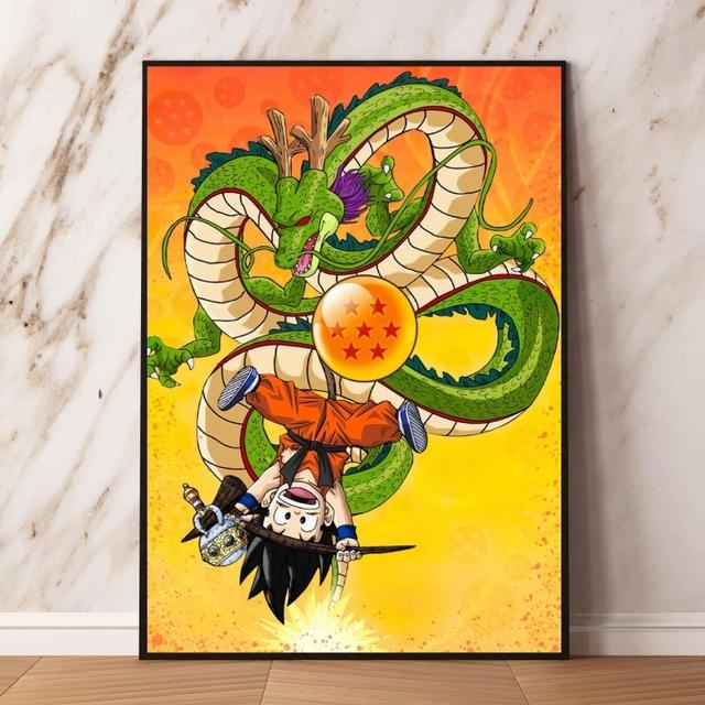 Японское аниме картина маслом Dragon Ball Goku висит подарок художественная наклейка на стену детская экшн-кукла плакат