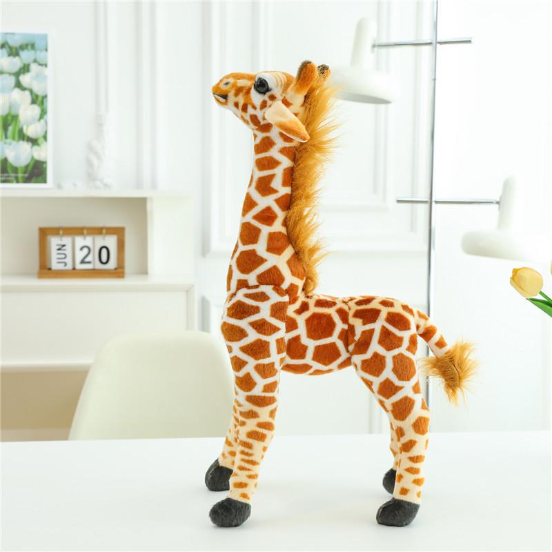 Simulation Giraffe Plush Toy Cartoon Deer Plush Doll Zoo Souvenir Ornament Children'S Gift