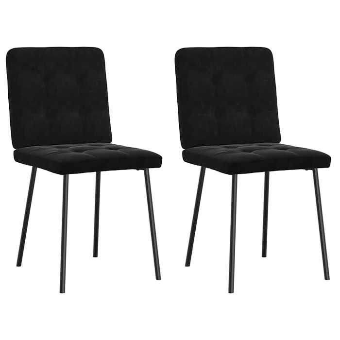 VidaXL Chaises à manger lot de 2 Noir Velours, chaise de dîner, chaise de cuisine, chaise d'appoint, chaise, chaise de 4101063