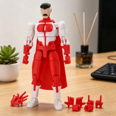 3D-печатная фигурка персонажа мультфильма с аксессуарами Подвижная модель персонажа мультфильма Движущиеся суставы Фигурка Декорация Коллекционный подарок для любителей анимации