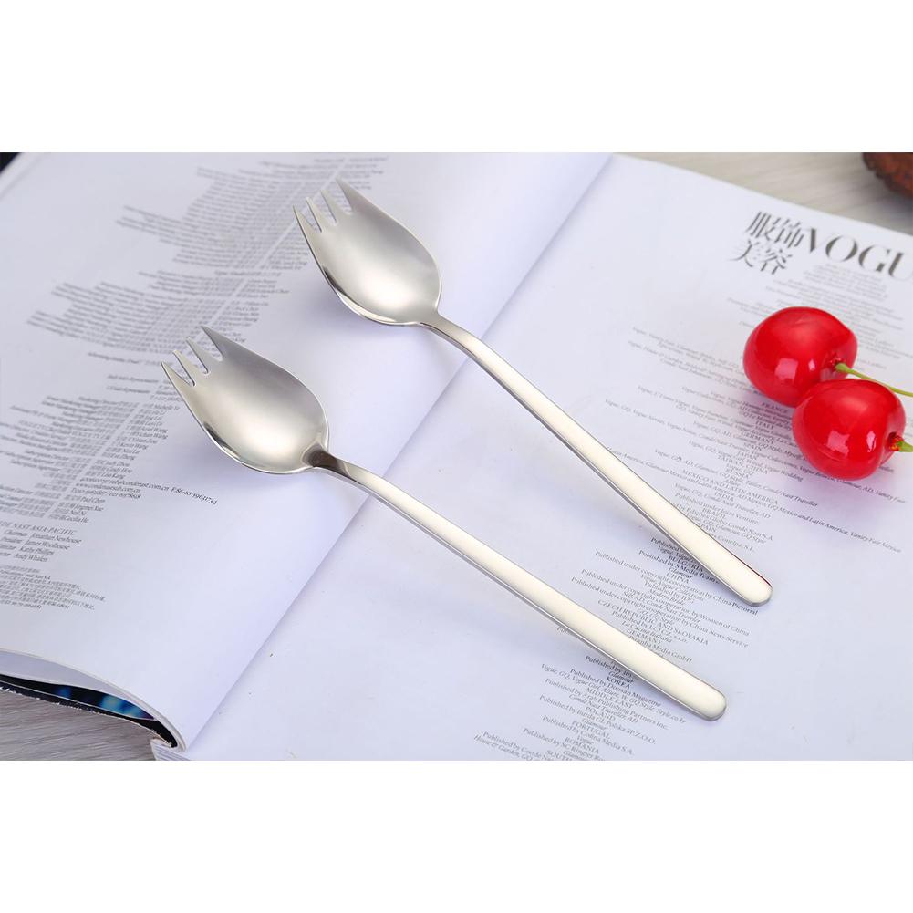 2 In 1 Stainless Steel Fork Spoon Spork Cutlery Set Kitchen Outdoor Utensil Tool