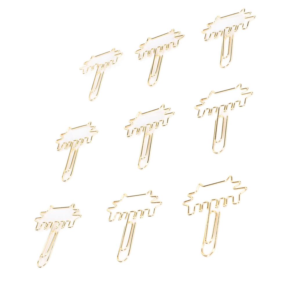100Pcs Cute Paper Clips Metal Electroplating Multifunction Small Planner Clips with Storage Box for 