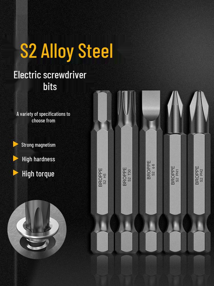 S2 Steel Magnetic Phillips & Slotted Screwdriver Bits Set for Electric Hand Drills and Pneumatic Tools