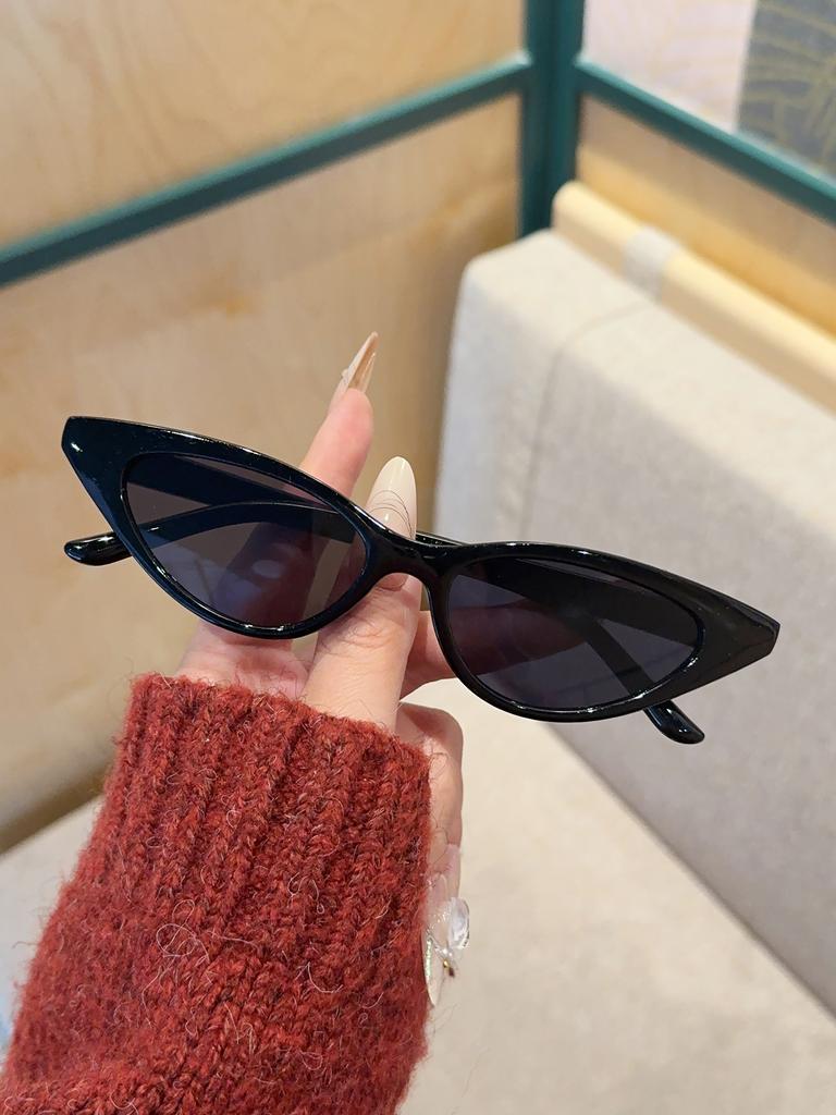 1Pc Fashionableable Cat-eye Frame Design Compact Frame Glasses Vintage Fashionable Trendy Simple Personalized Glasses Fashionableable Glasses Du