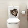 Broken Hole Cat Toilet Sticker Waterproof Removable Self-adhesive PVC Living Room Bathroom
