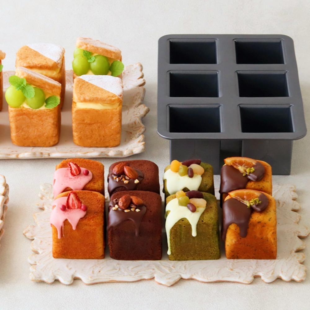 6/8 Cavity Madeleine Cake Baking Pan Carbon Steel Japanese Style Bread Baking Mold Thickened Nonstick Dessert Baking Tray