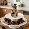 Unique Holiday Interior Ornaments Lighted Patchwork Ghost Resin Figurine with Pumpkin Lantern, Rustic Farmhouse Style Halloween Cozy Fall Fireplace