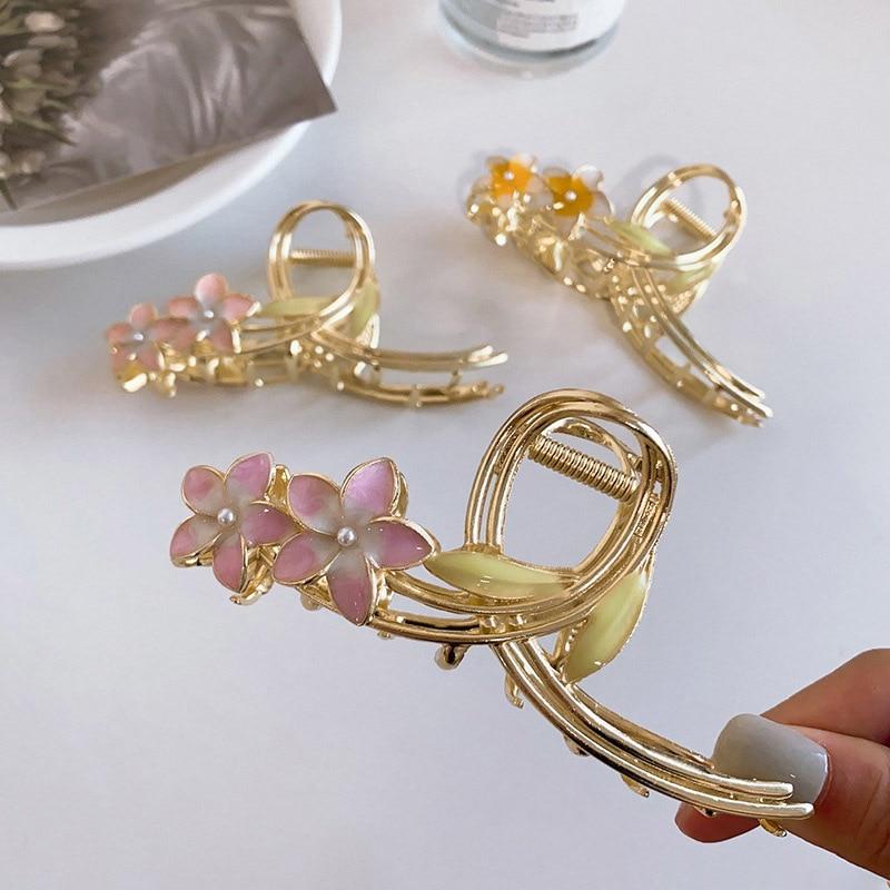 Новая элегантная застежка для волос с геометрическим цветком, изысканные заколки для волос из сплава, заколки для волос для женщин, аксессуары для волос, головные уборы, заколка в виде акулы