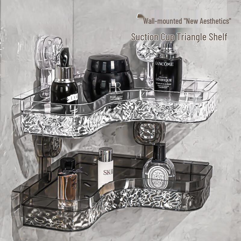 JINGRUIXIANG Suction Cup Bathroom Corner Shelf (3-Pack)