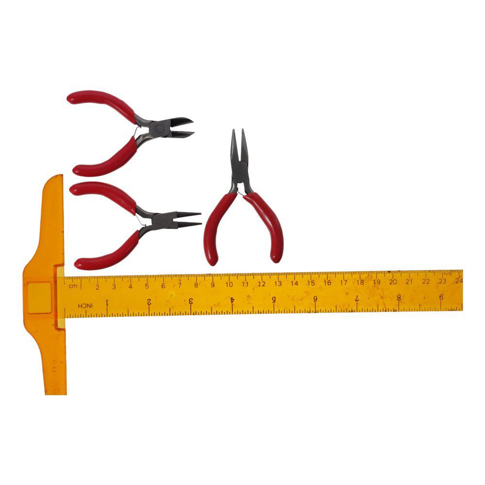 3pcs Red Mini Pliers Set Plastic Wire Stripping Pliers Portable Cutter Wire Pliers Worker