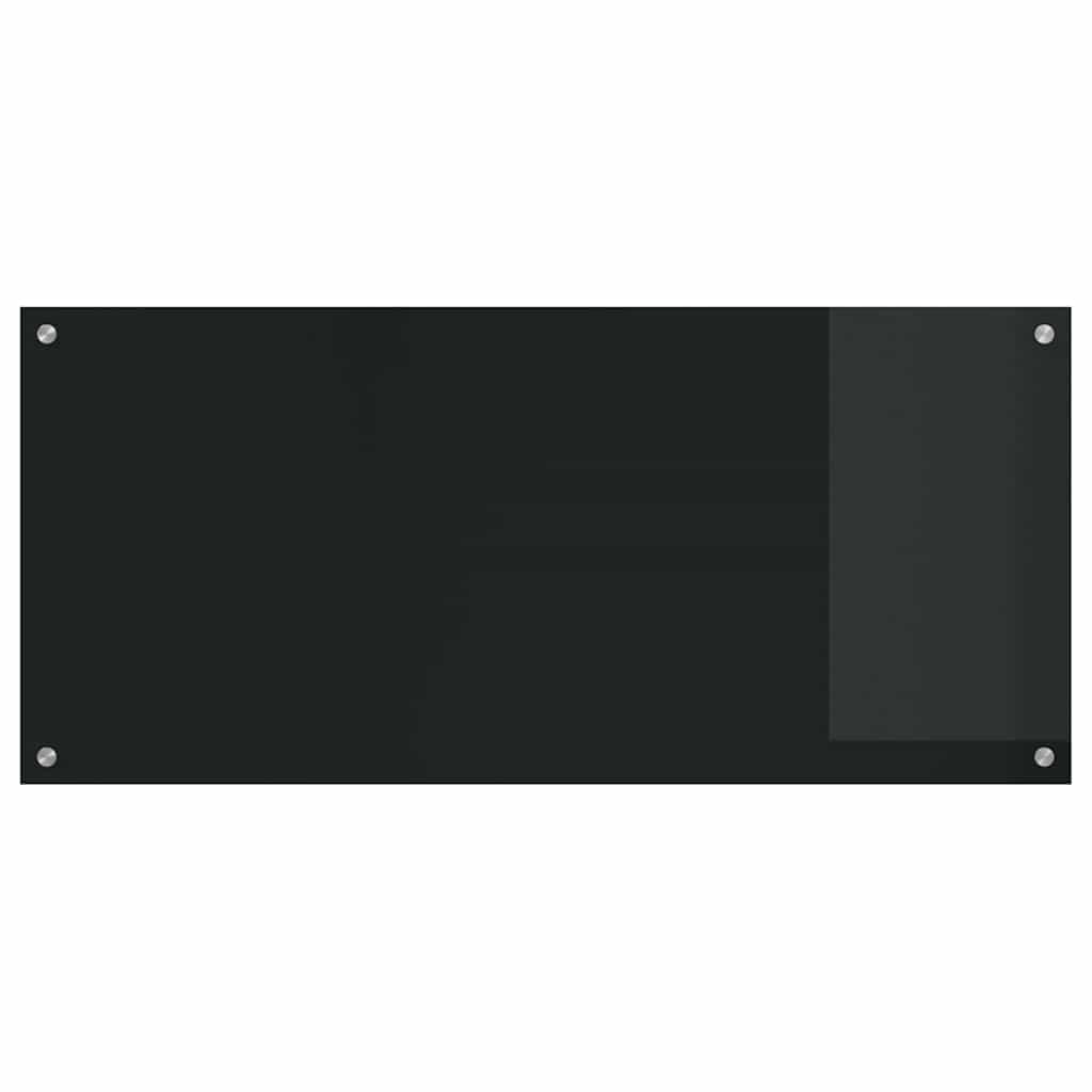 Kitchen Splashback 2 pcs Black 110 x 50 cm Tempered Glass