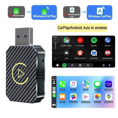 Мини беспроводной адаптер CarPlay + донгл Android Auto Smart Ai Box Проводной к беспроводному донгл USB Plug and Play Для VW Hyundai Jeep Benz